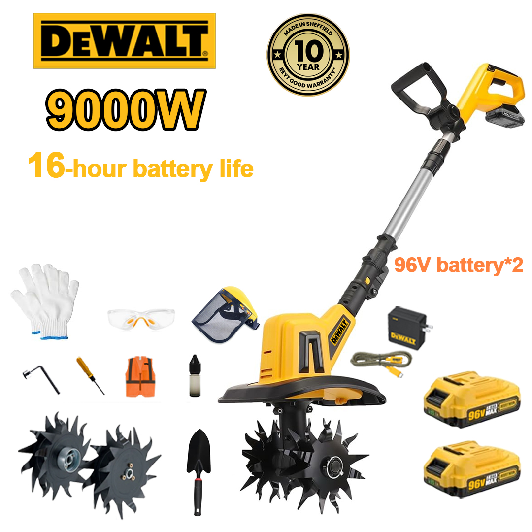(16 hodin výdrže baterie) 9000W pluh + 96V lithiová baterie * 2 + rychlonabíječka * 1 + lopata * 1 + radlice * 4 + různé příslušenství